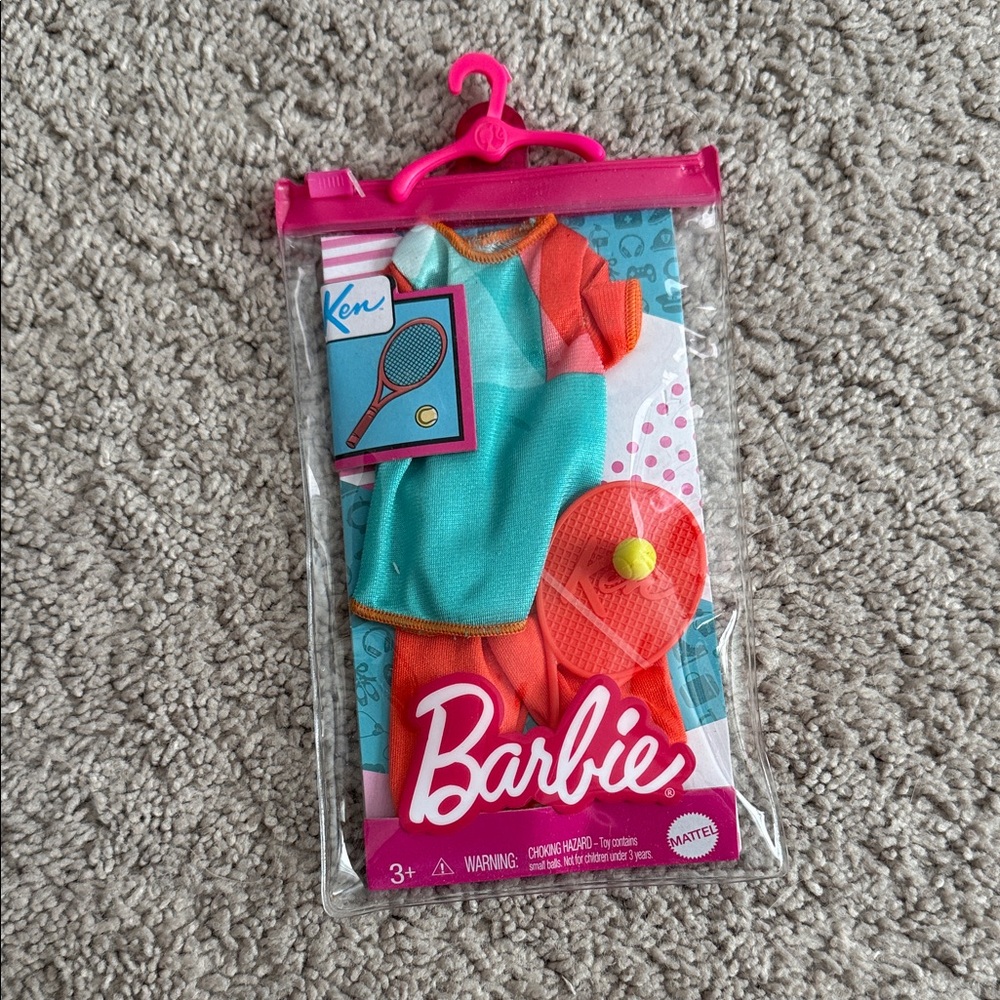 Barbie Fashions Ken Fashion Pack ~ Tennis Outfit and Racket ~ NEW Sealed